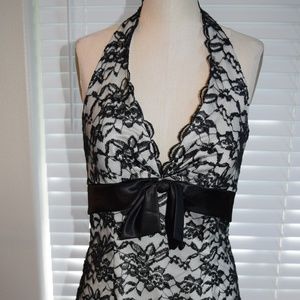 Black and White Halter Dress